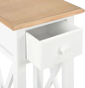 vidaXL Τραπεζάκι Βοηθητικό Λευκό 27 x 27 x 65,5 εκ. Ξύλινο