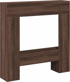 vidaXL Πλαίσιο Τζακιού Καφέ Δρυς 81x18x82 εκ. από Επεξ. Ξύλο