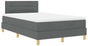vidaXL Κρεβάτι Box Spring με Στρώμα Σκούρο Γκρι 120x200 εκ. Ύφασμα