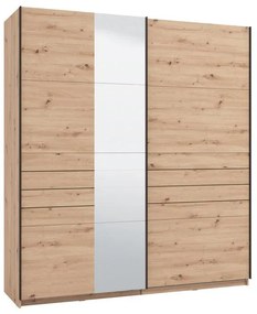 Ντουλάπα Συρόμενη VEYMONT 200 OG με Καθρέπτη Artisan Oak 195x61x218εκ. 195x61x218 εκ.