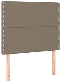 vidaXL Κρεβάτι Boxspring με Στρώμα &amp; LED Taupe 120x200 εκ. Υφασμάτινο
