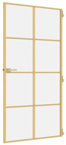 vidaXL Εσωτερική Πόρτα Χρυσή 102,5x201,5 εκ. Ψημένο Γυαλί & Αλουμίνιο