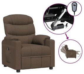vidaXL Πολυθρόνα Ανακλινόμενη Ηλεκτρική Καφέ Υφασμάτινη