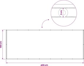 vidaXL Αδιάφανο σκίαστρο μπαλκονιού 150 x 400 cm