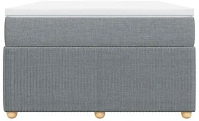 vidaXL Κρεβάτι Boxspring με Στρώμα Ανοιχτό Γκρι 120x190 εκ. Υφασμάτινο