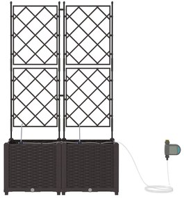 vidaXL Ζαρντινιέρες κήπου Καφέ 80 x 40 x 142 cm Ατσάλι