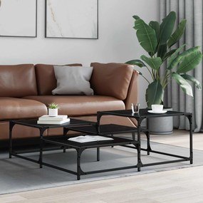 vidaXL Τραπεζάκι σαλονιού Μαύρη Δρυς 107 x 107 x 40 cm