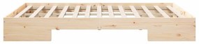 vidaXL Κρεβάτι δαπέδου Καφέ 140 x 200 cm Μασίφ ξύλο πεύκου