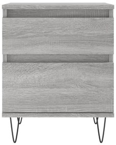 vidaXL Κομοδίνα 2 τεμ. Γκρι Sonoma 40 x 35 x 50 εκ. από Επεξεργ. Ξύλο
