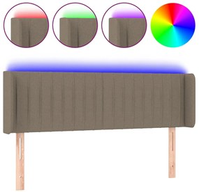 vidaXL Κεφαλάρι Κρεβατιού LED Taupe 147x16x78/88 εκ. Υφασμάτινο