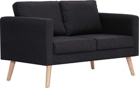 vidaXL Σετ Σαλονιού 2 Τεμαχίων Μαύρο Υφασμάτινο