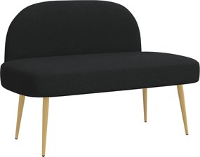 vidaXL Δερμάτινος Πάγκος με Πλάτη Μαύρο 110 x 60 x 76 cm