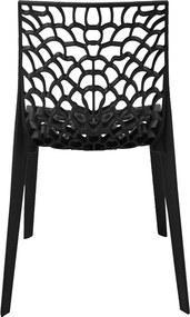 Καρέκλα Hush pakoworld pp σε μαύρη απόχρωση 50x57x81εκ