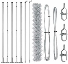 vidaXL Στύλος Περιφράξεων Ασημί 10 x 1,6 μ (60 x 60 mm δίχτυ) Ατσάλι