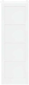 vidaXL Συρόμενη Πόρτα Λευκό 78 x 232 cm Μασίφ ξύλο πεύκου και χάλυβας