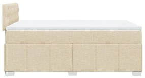 Κρεβάτι Boxspring με Στρώμα Κρεμ 120x200 εκ. Υφασμάτινο - Κρεμ