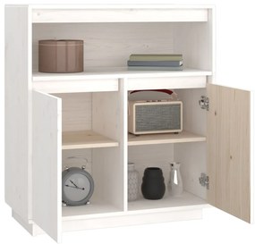 vidaXL Συρταριέρα Λευκή 70x34x80 εκ. από Μασίφ Ξύλο Πεύκου