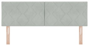 vidaXL LED Υποκολάτζα Σχέδιο Διαμαντιών Ανοιχτό Γκρι 160 εκ Βελούδο