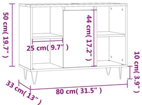 ΝΤΟΥΛΑΠΙ ΜΠΑΝΙΟΥ SONOMA ΔΡΥΣ 80 X 33 X 60 ΕΚ. ΑΠΟ ΕΠΕΞΕΡΓ. ΞΥΛΟ 831631