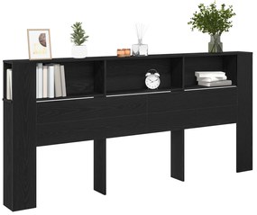 vidaXL Κεφαλάρι Ντουλάπα Μαύρη Δρυς 220x18,5x104,5 εκ
