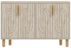 Μπουφές Rodney 327ODS1294 120x29,6x73,6cm Travertine Beige-Oak Particle Board, Melamine