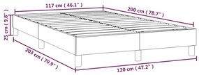 Πλαίσιο Κρεβατιού Boxspring Μπλε 120x200 εκ. Υφασμάτινο - Μπλε