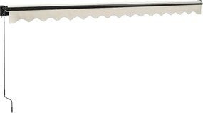 vidaXL Τέντα Πτυσσόμενη Κρεμ 4,5 x 3 μ. Ύφασμα και Αλουμίνιο