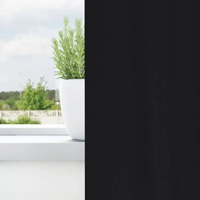 vidaXL Κουρτίνες Μαύρης Ύφανσης με Δαχτυλίδια 2 pcs Μαύρο