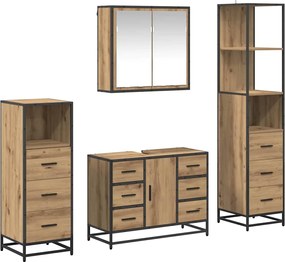 vidaXL Σετ Επίπλων Μπάνιου 4 pcs artisan δρυς Επεξεργασμένο ξύλο