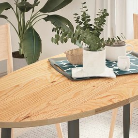 vidaXL Επιτραπέζια επιφάνεια 140x60x2 εκ. από Μασίφ Ξύλο Δρυός Οβάλ