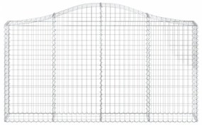 Συρματοκιβώτια Τοξωτά 7 τεμ. 200x30x100/120 εκ. Γαλβαν. Ατσάλι - Ασήμι