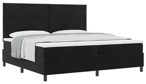 vidaXL Κρεβάτι με ελατήρια με στρώμα Μαύρο 200 x 200 cm Βελούδο