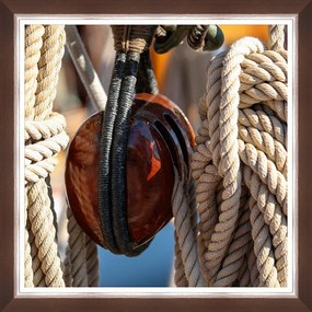 Κάδρο Seagoing Iii Fa13390 70X70Cm White-Brown Mindthegap Square Ξύλο