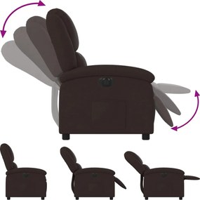 vidaXL Πολυθρόνα Ανακλινόμενη Ηλεκτρική Σκούρο Καφέ Υφασμάτινη