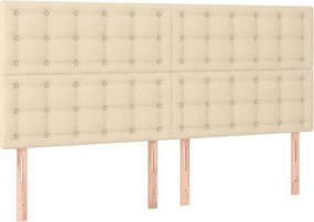 vidaXL Κρεβάτι Boxspring με Στρώμα Κρεμ 180x200 εκ. Υφασμάτινο