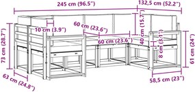 vidaXL Σειρά Καναπέ Εξωτερικού με μαξιλάρι 6 pcs Λευκό και Μπεζ