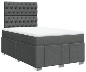 ΚΡΕΒΑΤΙ BOXSPRING ΜΕ ΣΤΡΩΜΑ ΣΚΟΥΡΟ ΓΚΡΙ 120X190 ΕΚ ΥΦΑΣΜΑΤΙΝΟ 3293915