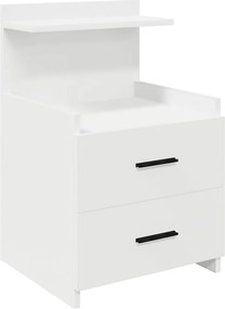 vidaXL Κομοδίνο με 2 Συρτάρια Λευκό 40x36,5x62 εκ.