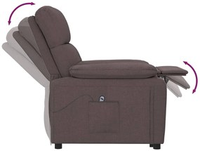 vidaXL Πολυθρόνα με Ανύψωση Σκούρο Καφέ Υφασμάτινη