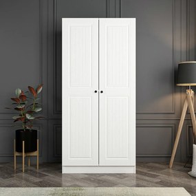 Διφυλλη Ντουλαπα Λευκο KALEO MEMBRAN 52x90x190