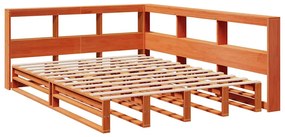 vidaXL Κρεβάτι Βιβλιοθήκη Χωρίς Στρώμα 160x200 εκ Μασίφ Ξύλο Πεύκου