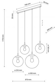 Κρεμαστό Φωτιστικό Οροφής 4xE27 15W IP20 Esme TK Lighting 4795 Πολύχρωμο