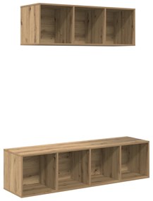 vidaXL Σετ Τηλεοπτικού Κάδου 2 pcs artisan δρυς 37 x 37 x 142.5 εκ