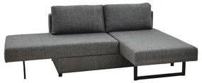 Πολυμορφικός καναπές-κρεβάτι Defry pakoworld ανθρακί ύφασμα 230x165x72εκ