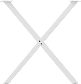 vidaXL Πόδια Τραπεζαρίας σε Σχήμα Χ, 2 τεμ. Λευκά 80x(72-73) εκ. Ατσάλι