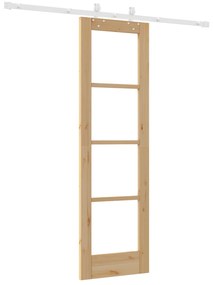 vidaXL Σετ Συρόμενης Πόρτας  με Εξαρτήματα 61x198.5 εκ. Μασίφ Ξύλο Πεύκο
