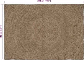 vidaXL Χαλιά χώρου Γκρι 140 x 200 cm Γιούτα