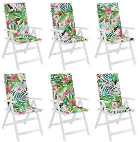 vidaXL Μαξιλάρια Καρέκλας με Ψηλή Πλάτη 6 τεμ. Πολύχρωμα Ύφασμα Oxford