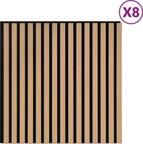 vidaXL Πάνελ τοίχου 8 τμχ. 60,5 x 60 εκ. Φυσικό