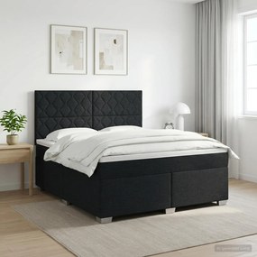 vidaXL Κρεβάτι box spring με στρώμα Μαύρο 140 x 200 cm Ύφασμα